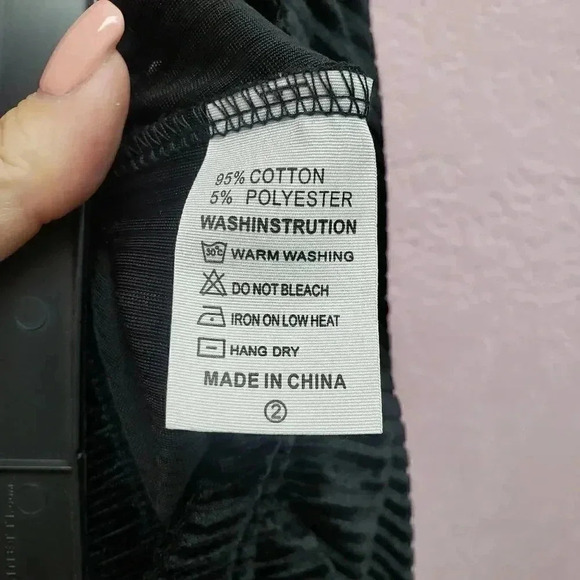 SHEIN Ribbed Black Velvet Flare Pull On Pant - Picture 6 of 6